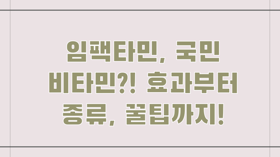 임팩타민, 국민 비타민?! 효과부터 종류, 꿀팁까지!